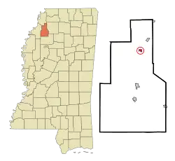 Location of Falcon, Mississippi