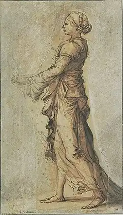 Woman standing draped (25.4 x 14.7&nbsp;cm.), Louvre