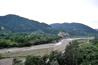 The Zăbala River flowing through Năruja