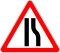 Road narrows on right side