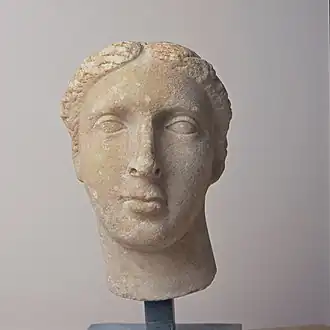 A likely sculpture of Cleopatra V Tryphaena,[a] 1st century BC, from Lower Egypt, now in the Musée Saint-Raymond[1]
