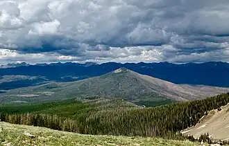 Radial Mountain viewed from neighboring Parkview Mountain on June 28, 2024.