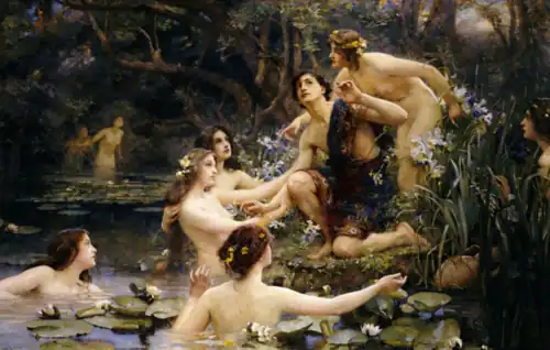 Hylas and the Water Nymphs by Henrietta Rae, 1909