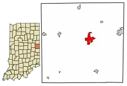 Location of Winchester in Randolph County, Indiana.