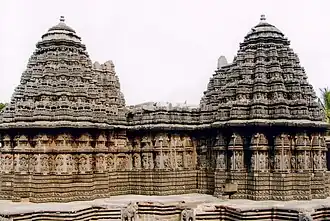 Vesara style of Chennakesava Temple, Somanathapura. Towers are in 16 pointed star plan.