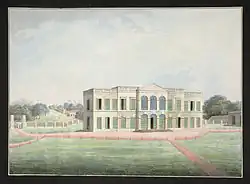 Rear view of the East India Company's factory at Cossimbazar