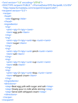 A screenshot of an XML file.