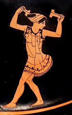 5th century B.C. Woman dancing with crotala