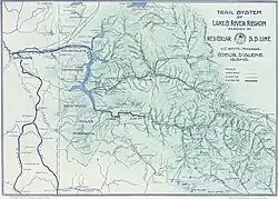 1910 regional transportation map centered on the Silver Valley