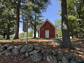 Redstone School, with the chapel behind