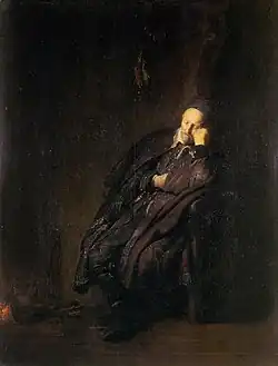 Rembrandt, Old Man Sleeping by a Fire, c. 1629, 52 × 41&nbsp;cm