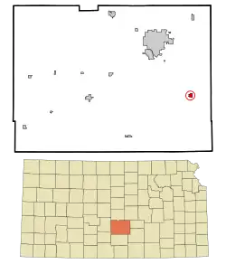 Location within Reno County and Kansas