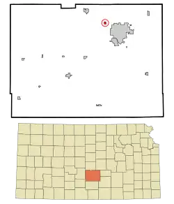 Location within Reno County and Kansas