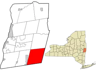 Location in Rensselaer County and the state of New York.