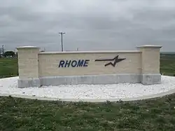 Rhome sign off of U.S. Route 287