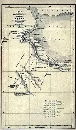 Old map of Harar