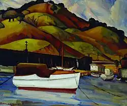 California Hills With White Boat, 1930, Museo ItaloAmericano