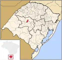 Location in Rio Grande do Sul state