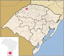 Location of Três de Maio in Rio Grande do Sul