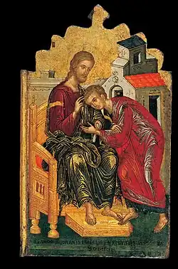 Two Scenes from the Life of Saint John the Divine by Andreas Ritzos (15th century) Benaki Museum