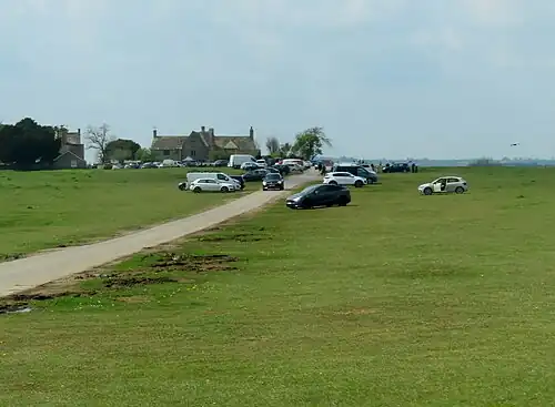 Road over Minchinhampton Common to the golf club (geograph 7481420).jpg