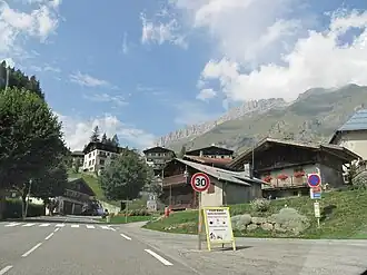 Road to the Col des Aravis at La Giettaz