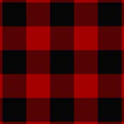 Most basic check&nbsp;– MacGregor red-and-black (Rob Roy), as simple as it gets: equal proportions of two colours.
