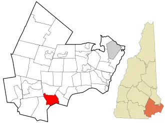 Location in Rockingham County and the state of New Hampshire.