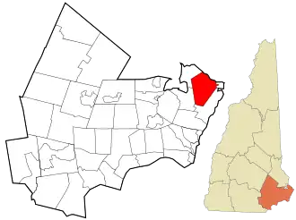 Location in Rockingham County and the state of New Hampshire.