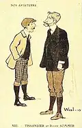 Caricature of Tissandier and Roger Sommer