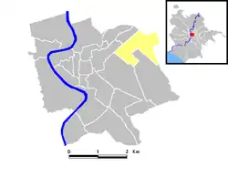 Position of the rione within the center of the city