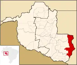 Location of Vilhena in the State of Rondônia