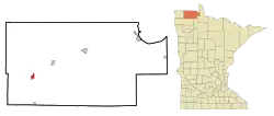 Location of Greenbush, Minnesota