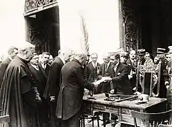 Image 2Sánchez Cerro during the signing ceremony of the new constitution on April 9, 1933. (from History of Peru)