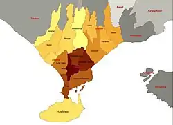 Location of Denpasar metropolitan area