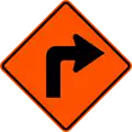 PP-1-1 Sharp curve to the right (left if reversed)
