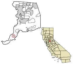 Location of Isleton in Sacramento County, California