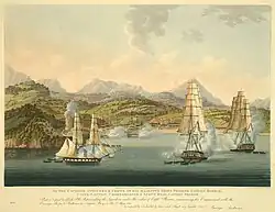 HMS Scout, HMS&nbsp;Pomone, and HMS Unite make their attack