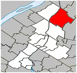 Location within La Vallée-du-Richelieu RCM