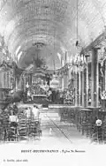 Interior view of the church in the early 20th century