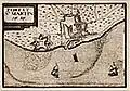 Map of Saint-Martin-de-Ré, with fortress and city, 17th century, before the enlarged fortifications of Vauban.