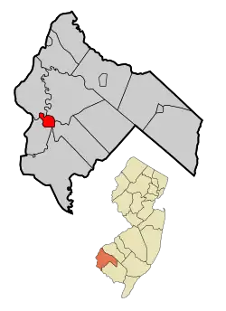 Location of Salem in Salem County, New Jersey