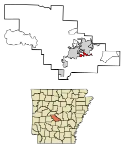 Location of Bauxite in Saline County, Arkansas.