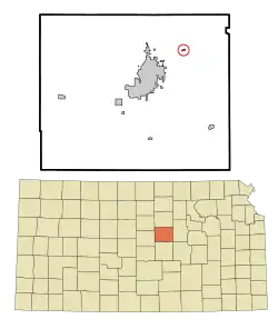 Location within Saline County and Kansas