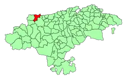 Location of San Vicente de la Barquera