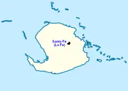 Locator map of Santa Fe (in black) within Isla de la Juventud