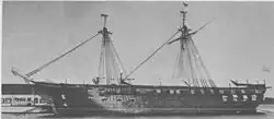USS Santee being used as a training ship, classroom and barracks ship about 1875 at the USNA