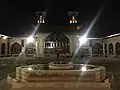 The mosque at night, following the rebuild, in 2020
