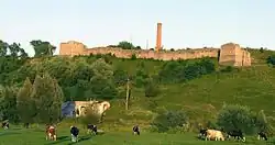 Partly ruined fortress on a hill