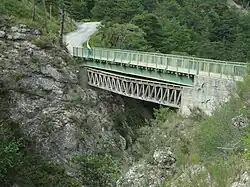 The two bridges of Saume-Longue, one above the other, over the Bussing Ravine